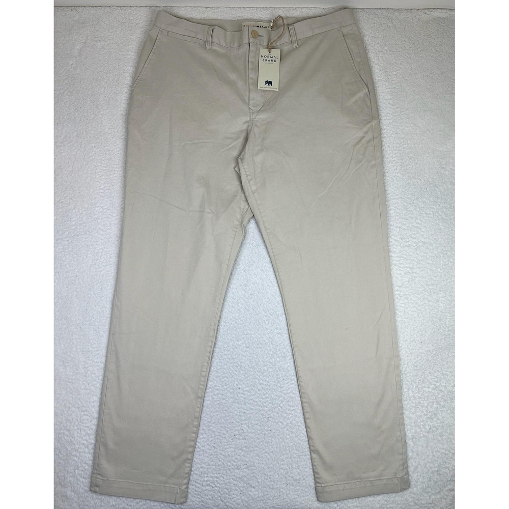 The‎ Normal Brand Pants Mens 40x34 Beige Stone Regular Fit Stretch Chino Casual
